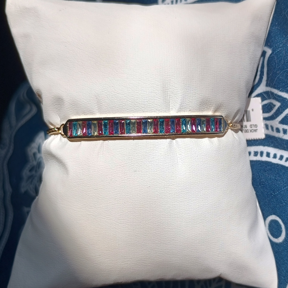 Kendra Scott Gold Bracelet with Red and Blue Accents